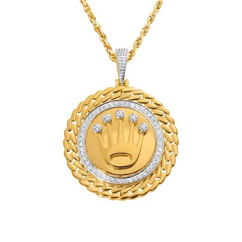 gold rolex earrings|Rolex necklace 14k.